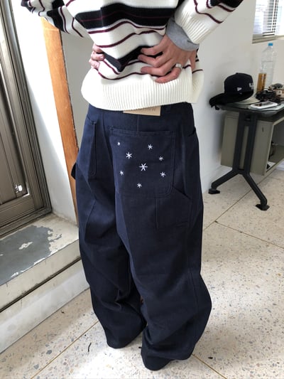 倫敦街頭 星辰大海 高級印染 原牛 寬褲 - 1C2