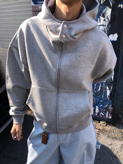 極簡主義 短版 休閒 按扣連帽外套 - 2C15