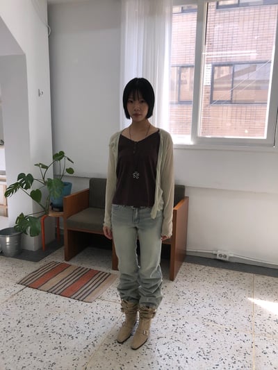 個性街頭感 麂皮 方形扣 尖頭靴 - 2C5