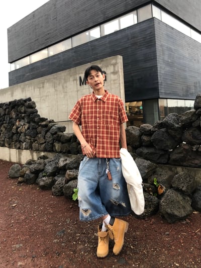 786 破壞水洗 復古渲染 百慕達 牛仔短褲 - 1C12