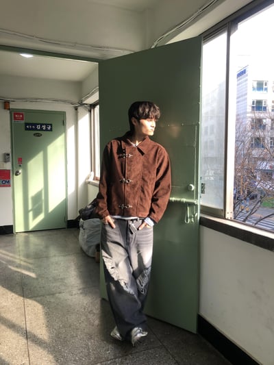 街頭潮流 消防扣 麂皮 短版 薄夾克 - 2C8