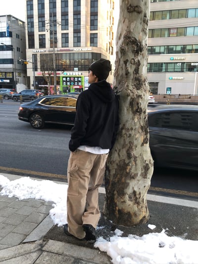 獨特配色 運動風 刷毛 帽T - 4C4