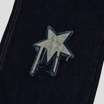 仰望星空 高級刺繡 直筒 微寬版 牛仔褲 - 1C17