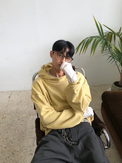 高質感 休閒風 細條紋 層疊穿搭 指套 長袖 - 4C14