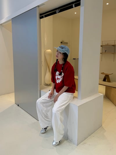 (白色現貨) (UNISEX) 愛心短版 針織衫 - 4C15