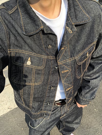 歐美 高街經典 特殊縫線 短版 牛仔夾克 (set - up) - 1C18