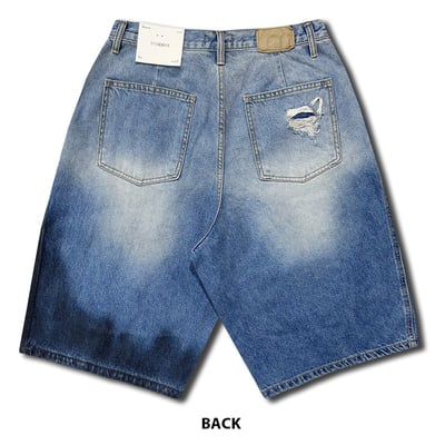 786 破壞水洗 復古渲染 百慕達 牛仔短褲 - 1C24