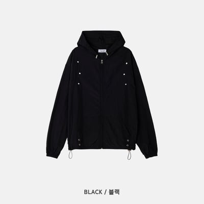 現代街頭 弧形卯釘 夏季風衣 連帽外套 - 3C25