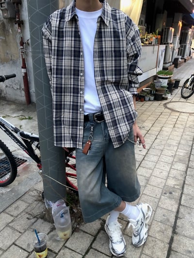 名古屋 懷舊日式街頭 格紋 襯衫 - 2C4