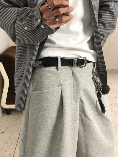 西部街頭 金屬花紋 天然牛皮 皮帶 - 1C9