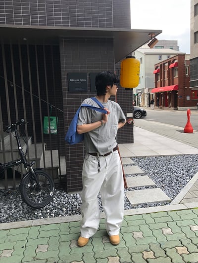 復古刷色 開線視覺肩寬 短版 短袖 上衣 - 3C13