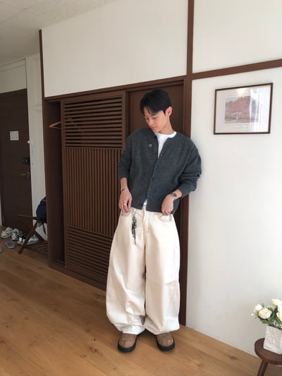 秋冬極簡風 精緻鈕扣 短版針織 羊毛開襟衫 - 3C14