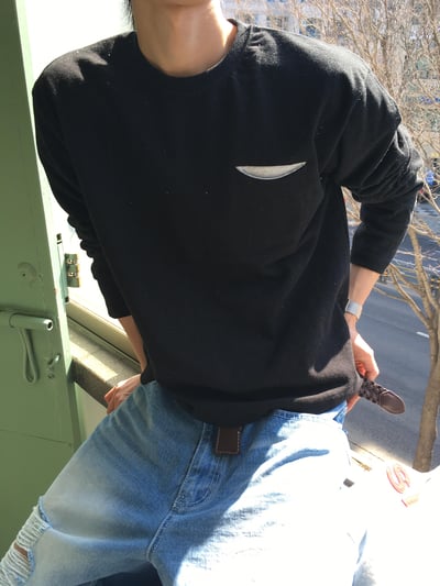 春季必備 口袋配色 短版 薄長袖 - 3C20