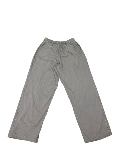 Lanson 俐落剪裁 抓皺割線 細條紋 寬褲 - 2C25