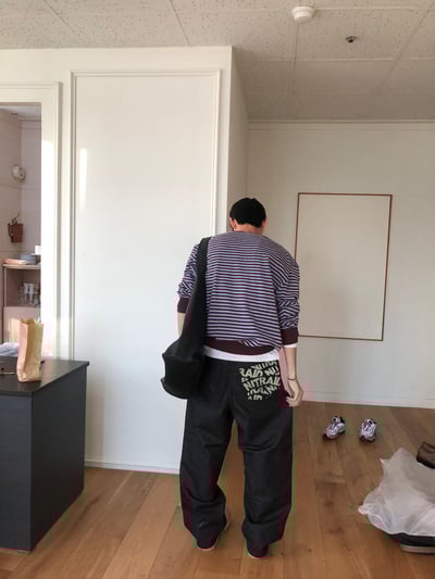 率性街頭 口袋印刷設計 牛仔寬褲 - 2C9