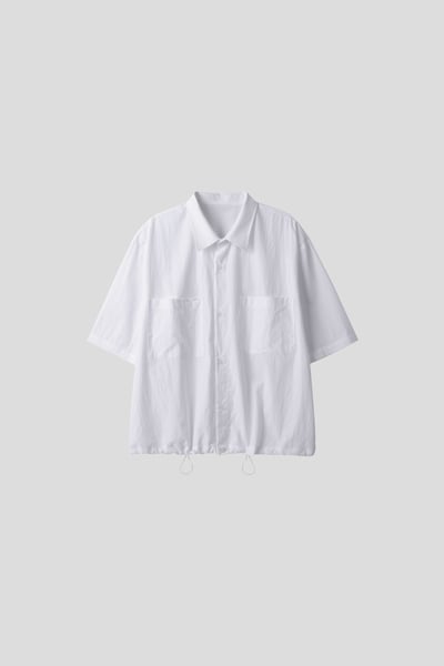 工作雙口袋 繫帶襯衫 - 6C8