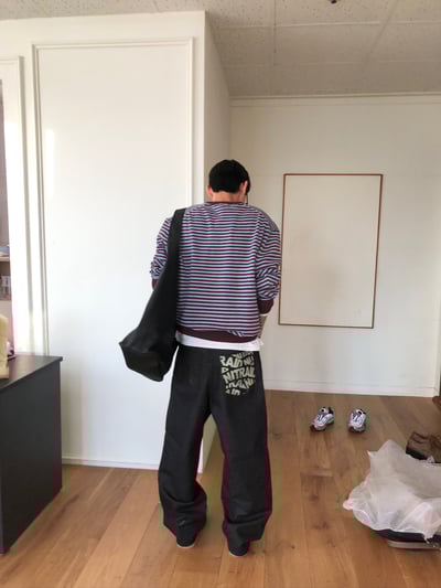 率性街頭 口袋印刷設計 牛仔寬褲 - 2C13