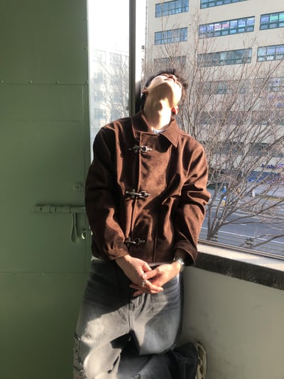 街頭潮流 消防扣 麂皮 短版 薄夾克 - 2C20