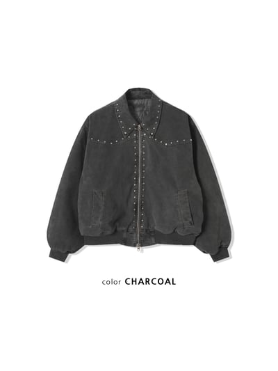 (6oz)倫敦時尚 復古水洗 卯釘 短版 羽絨外套 - 2C23