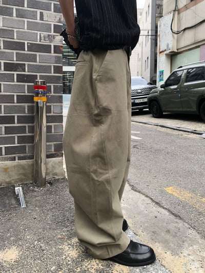 ASH 街頭休閒 特殊曲線 長版 寬褲 - 2C17