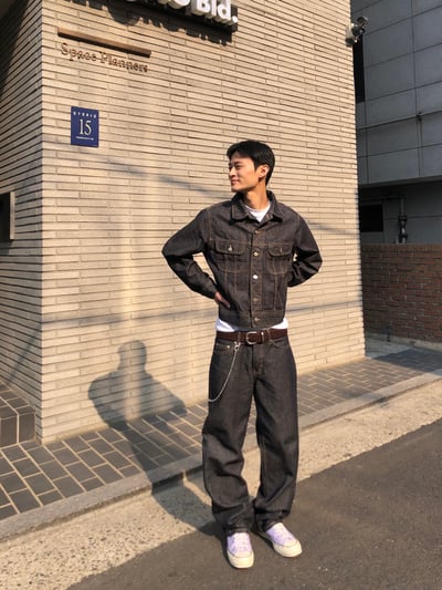 歐美 高街經典 修身直筒 牛仔褲 (set - up) - 1C2