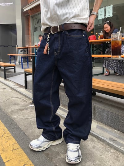 Carry Over 上流巴黎 手工刺繡 牛仔 直筒微寬褲 - 3C20