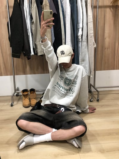 (象牙白,燕麥色現貨) (Unisex) America 美式印刷 大學T - 5C8