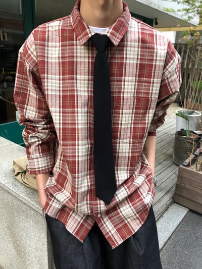 名古屋 懷舊日式街頭 格紋 襯衫 - 2C13