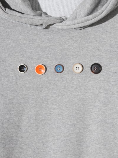 街頭鬆弛 多色鈕扣 寬版 帽T 長袖 - 3C21