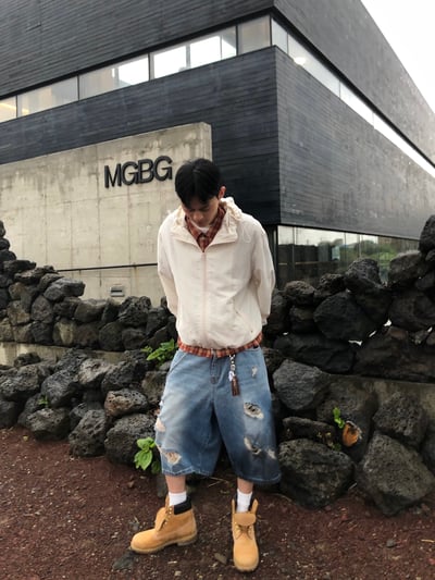 786 破壞水洗 復古渲染 百慕達 牛仔短褲 - 1C5