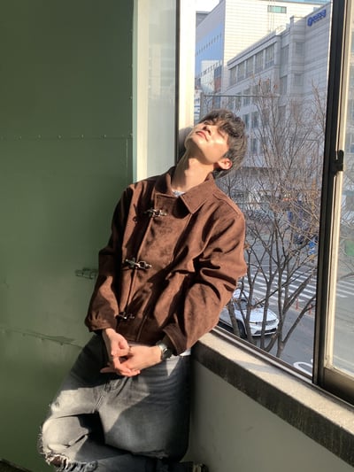 街頭潮流 消防扣 麂皮 短版 薄夾克 - 2C4