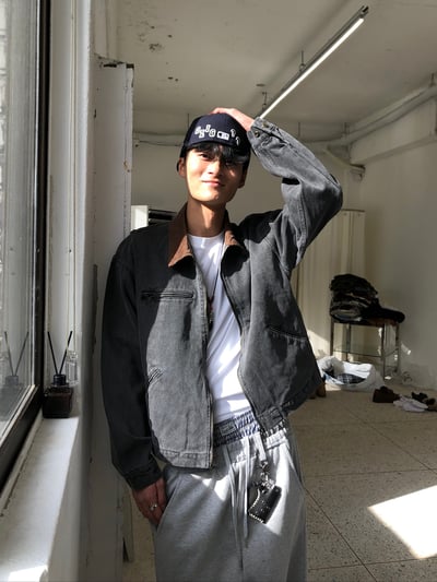 舊式巴黎 復古刷色水洗 短版 底特律夾克 - 2C1