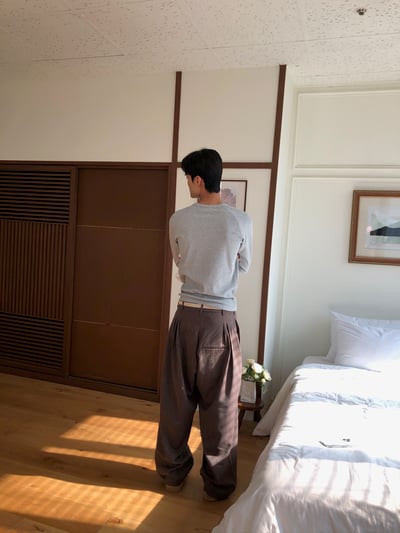 極簡主義 亨利領 素色 修身版型 長袖 - 4C9