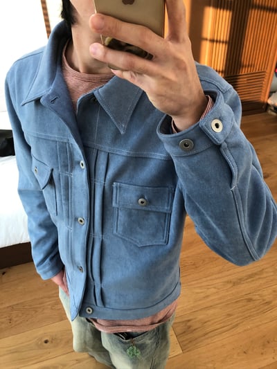 歐美經典款 美拉德 麂皮 微短版 皮夾克 - 4C2