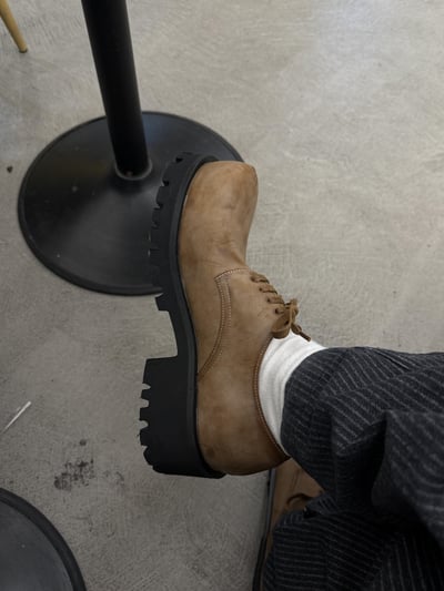 高級氛圍 復古水洗 人生 增高皮鞋 - 1C3