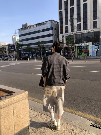 街頭慵懶風 透視薄款 涼感 格紋 長袖襯衫 - 4C4