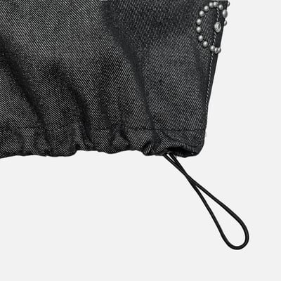 印第安 傳統花紋 高級卯釘 牛仔 百慕達短褲 - 2C22