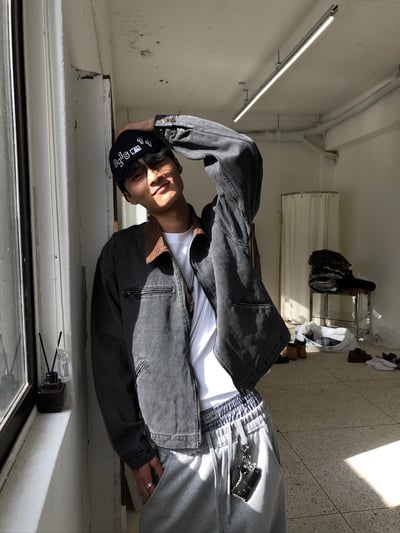 舊式巴黎 復古刷色水洗 短版 底特律夾克 - 2C6