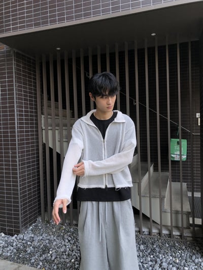 不規則 無收編 透氣洞口 短版 薄外套 - 3C16