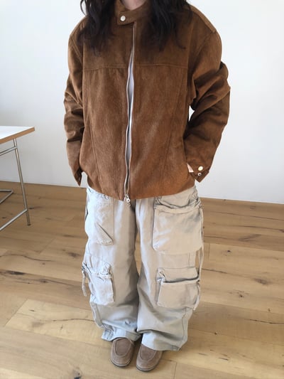 韓系街頭 立體工裝 多重大口袋 寬褲 - 3C12