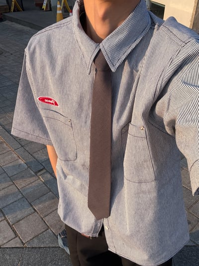 簡約風 百搭 素色 伸縮調節 領帶 - 2C12