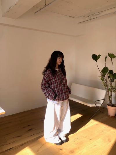 美式潑漆感 復古格紋 雙面連帽外套 - 2C16