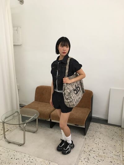 夏季涼感 韓系休閒感 牛仔短袖 襯衫 (set-up) - 1C15