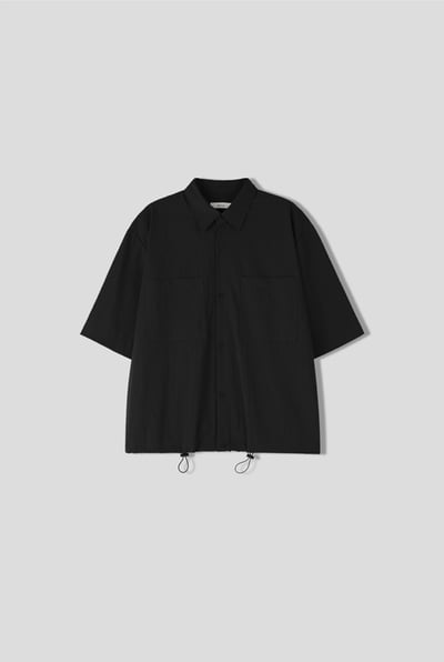 工作雙口袋 繫帶襯衫 - 6C7