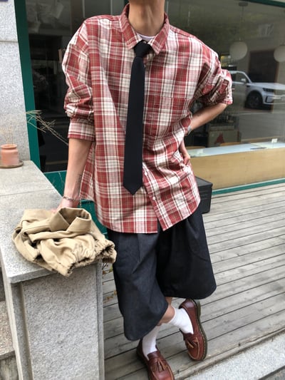 名古屋 懷舊日式街頭 格紋 襯衫 - 2C3