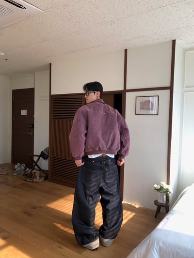 (6oz)倫敦時尚 復古水洗 卯釘 短版 羽絨外套 - 2C12