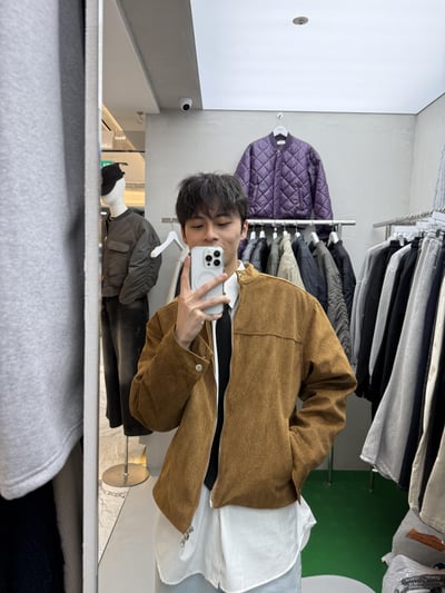 高級線 馬海毛 羽絨 皮革紋路 短版夾克 - 3C1