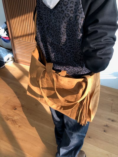 羅馬文藝復興 高檔麂皮 大容量 肩背 托特包 - 2C10