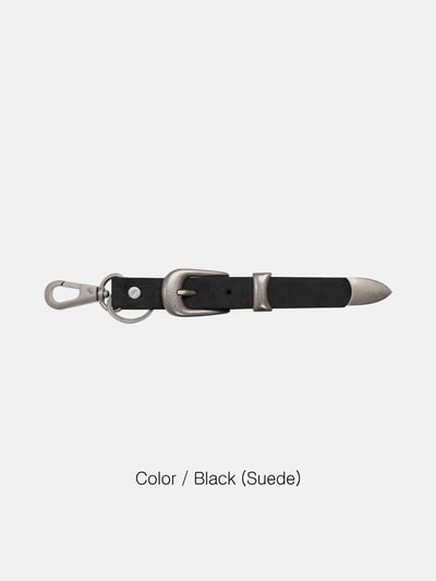 迷你皮帶 皮革(麂皮)鑰匙圈 - 3C9