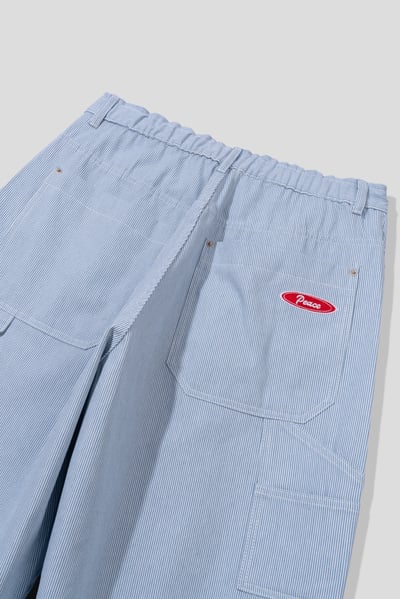 Peace 極簡主義 細條紋 工裝 牛仔寬褲 (set - up) - 2C22